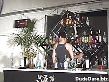 Lucky Bartender Fucking His Only Client In The Bar