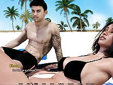 Busty mom with a big booty in a fun visual novel scenario