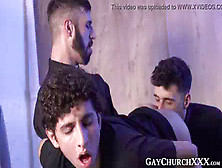 Youthful Catholic Caught Draining Off And 3 Way Rawpounded