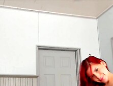 Adorable big breasted Nina Bonetti reverse cowgirl dildo fuck