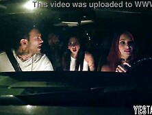 Small redhead girl got railed in a hardcore foursome with her ghost allies