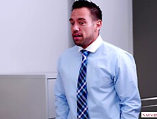 Young office girl fisted by her co-worker