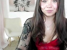 Curve And Booty Petite Girl In Red Lingerie Teasing On Cam