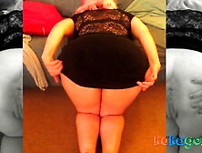 British MILF Teases in Pink Wig for Anal