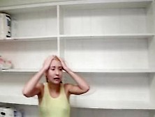 Petite tugging teen cutie on her knees pov