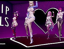 [Mmd] Tahiti - Phone Number Attractive Kpop Striptease Ahri Akali Kaisa Evelynn Seraphine Kda 4K 60Fps