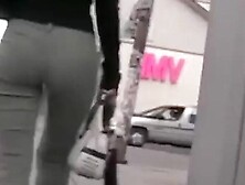 Brunette With A Fine Ass Works It Before A Candid Street Cam