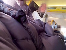 Dick Flash! The passenger girl in the seat next to me gives me a handjob on the plane