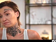 Tomboy Lesbos Futanari Sexfight - Wrestling Prison Tattoo Angels Having Lewd Pleasure with CUM Play