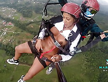The number 1 black actress from Colombia Mariana Martix goes paragliding masturbating naked