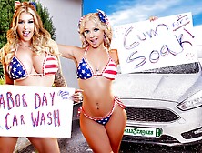 Stepmother And Stepdaughter Carwash