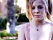 Blonde nympho blowing 2 long ebony dicks