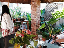 Masturbating with My Neighbours Wife Outdoor on the Patio