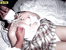 Asian angel Nanaho Kase in a school uniform ready to please