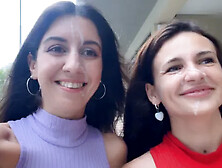 Slutty Neighbors Ask for Cum on Their Cute Faces for Public Cumwalk