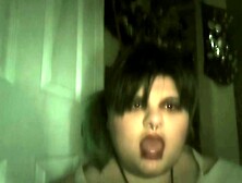 Fakeboy gives a blowjob while she hangs