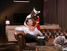 Lengthy Hard Weenie Pierced Throughout Lana Roys Mouth And Snatch