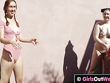 Three Lesbians Lick Each Other During Bbq