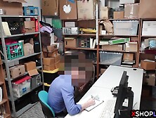 Black teen thief with large melons busted and drilled by a mall cops hard schlong in his back office of the store after her boyf