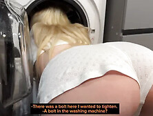 Step Sister got Stuck in the Washing Machine, I Couldn't Resist Fucking Her.