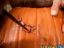 Straight Thug Has Some Fun With The Pumpkin He Is Banging