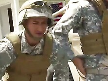 Army Studs Swap Blowjobs Before Outdoor Interracial Foursome