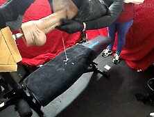 Shoving him in the swing. Giant sex toy