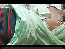 Real homemade brother-in-law relieves back pain by applying Zandu balm on his waist near his elder sister-in-law's fat ass