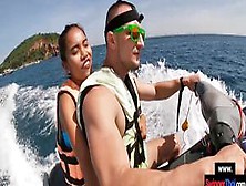 Asian Girlfriend Gives A Blowjob In Public On A Jetski