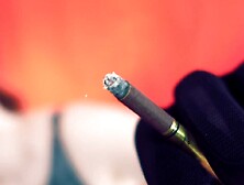 Smokin' JOI stroke instruction - fetish mother I'd like to fuck smoke in underware,  wearing gloves.