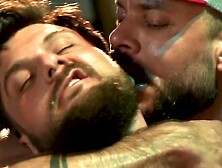BEAST MODE BEAR! Heath Halo Chokes on Sir Peters MONSTROsize in Sloppy Deep Throat Session