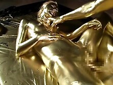 Gold Bodypaint Fucking Japanese Porn