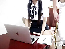 Pinay College Student gets Fucked by Stepdad During Online Class