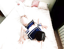 Hottie in school uniform with a short mini skirt gets plowed in all her holes and gets butt sex cream pie