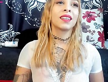 Big natural tits tattooed blonde big ass teasing and fisting