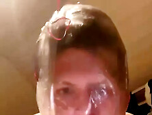 Shy Sissy Slut Puts Plasticbag Over Head With Empty Dogshit Bags Around Neck & Tapes Mouth And Legs