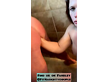 Fisting slutty talking MILF with latex glove!