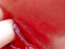 Creamy snatch after double penetration masturbation