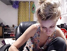 Curly Blonde Teen Records Solo Dildo Masturbation More At