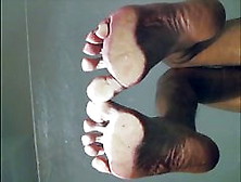 Sissy Hot Naked Feet On Glas Tabel Pov On Big Soles