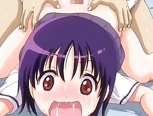 Cute anime girl moans while a hard cock penetrates her butthole