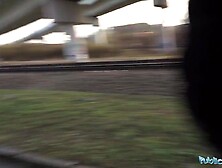Public Agent Lascivious Italian mother I'd like to fuck orgasms in public and give great outdoor fellatio
