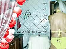 Another morning that hot housewife Lukerya meets in the kitchen