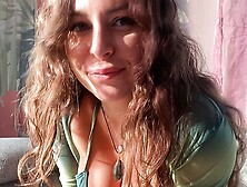 busty fucks herself with a big dildo