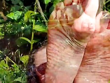 Old Dark Hair Stepmom Undressed And Showed Bald Vagina Into Wild