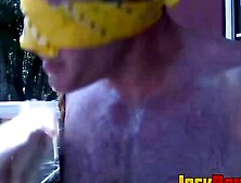 JOCK BONDAGE - Blindfolded slave jock whipped by older gay