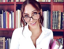 This student will do whatsoever it takes to get a passing grade from her teacher.  TRY NOT TO CUM