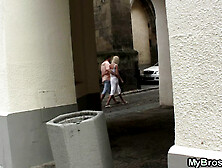 Blonde brothers GF fucks another prick