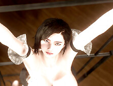 Tiffany's boobs expand and spread while she's in suspenseful bondage