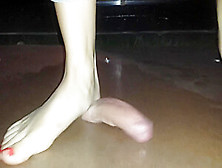 Cruel Dancing Barefeet Outside With Big Cumshot